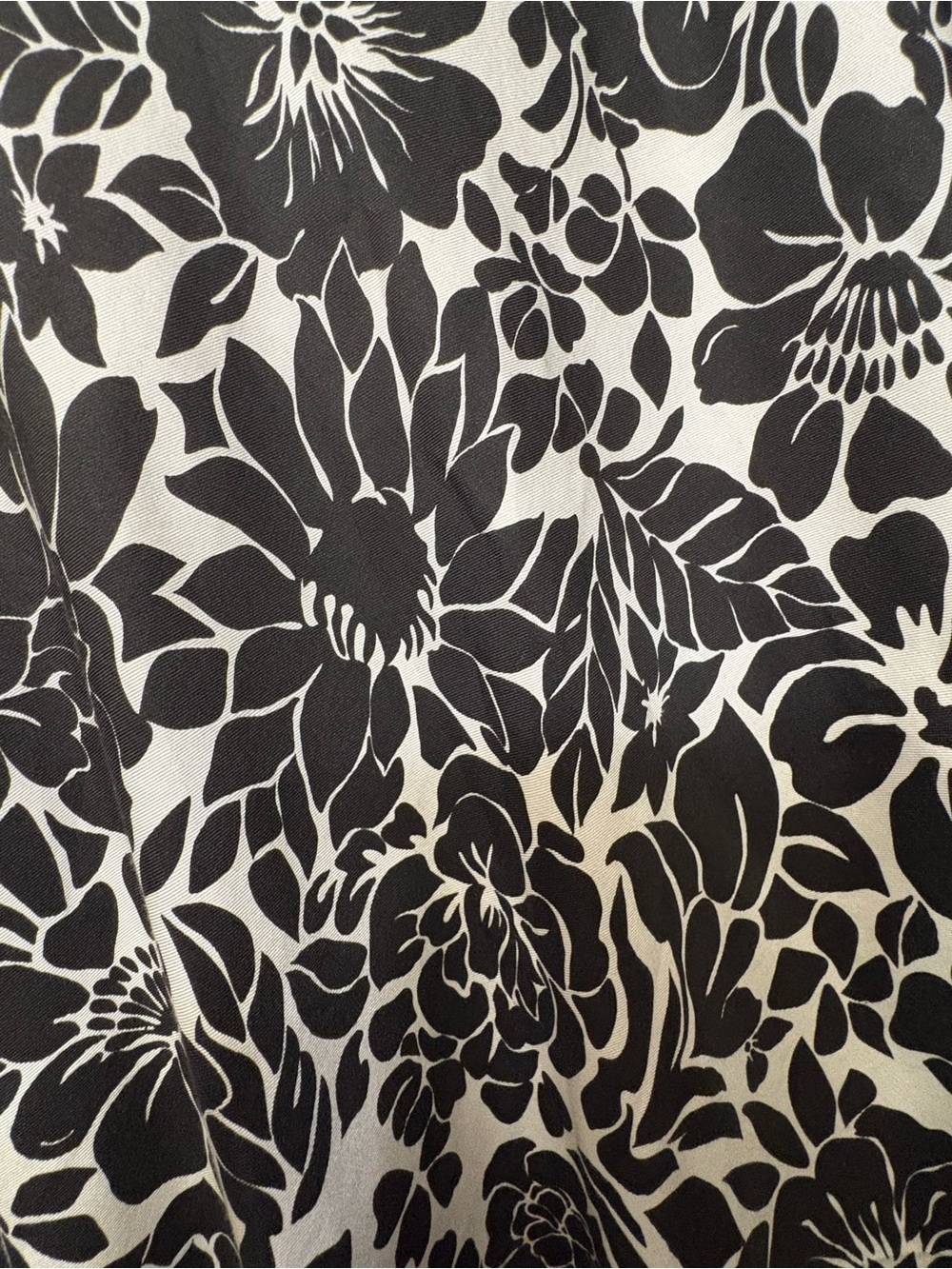 Vintage Ann Taylor Black & White Floral A-Line Women's Skirt